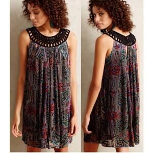 Moulinette Soeurs Linnea Burnout Velvet Metallic Mini Swing Dress Multi Women XS